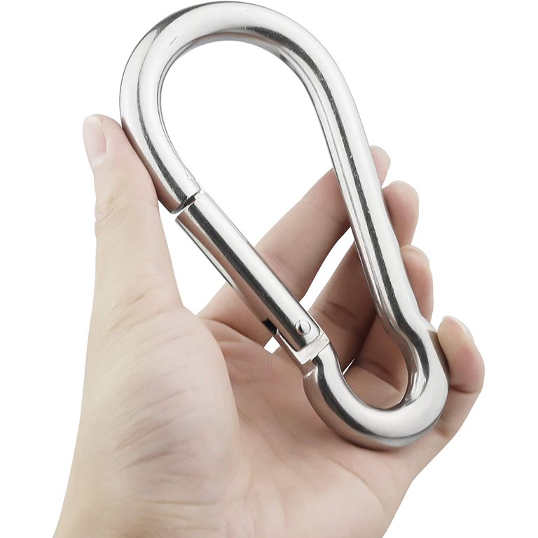 304 Stainless Steel Carabiner Keychains - Heavy Duty Spring Hook Clips For Keys, Tools & Outdoor Gear