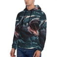 thumbnail image 3 of Sikiie Wave Chain Shark Men's Hoodie, Essentials Hoodie, Sweatshirt, Pullover Hooded Sweatshirt for Men-Large, 3 of 7
