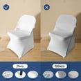 thumbnail image 2 of 50pcs White Polyester Stretch Folding Chair Covers Suitable for Universal Chair Protectors Removable and Washable Suitable for Wedding Party Catering and Banquet Events etc, 2 of 10