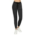 thumbnail image 3 of ALWAYS Women Jogger Sweatpants - Super Soft Stretch Lightweight Drawstrings Pants with Pork Chop Pockets Black L, 3 of 6