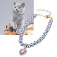 thumbnail image 3 of Collier pour Animaux de Compagnie, Collier de Perles pour Chien Collier pour Animaux de Compagnie Réglable Élégant Forme de Coeur Pendentif pour Chien Collier de Perles pour Chien Chaton Chiot, 3 of 8