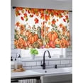 thumbnail image 5 of Fall Sheer Curtains 54 inches Long, Plant Maple Leaf Deciduous Pumpkin Sunflower Light Filtering Sheer Window Curtains Rod Pocket Voile Drapes for Bedroom Living Room, 52"W x 54"L 2 Panels, 5 of 7