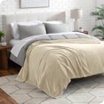thumbnail image 2 of Bare Home Couverture Texturée en Molleton Microplush - 300 G/m2 - Micro-Polaire Duveteuse - Douce et Moelleuse - Grand Lit/queen, Oyster, 2 of 6