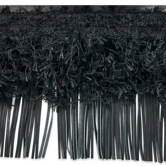 Expo Int'l 6" Leather And Hairy Gimp Fringe Trim by the yard (Sold by the Yard)