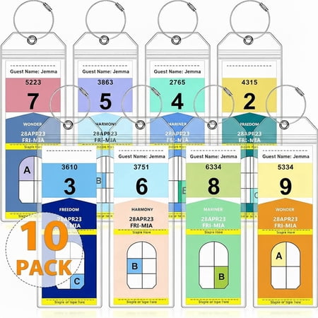 10 Pack Luggage Tags Travel Essentials & Cruise Essentials for NCL, Princess, Carnival, Royal Caribbean & Celebrity Cruise Ships