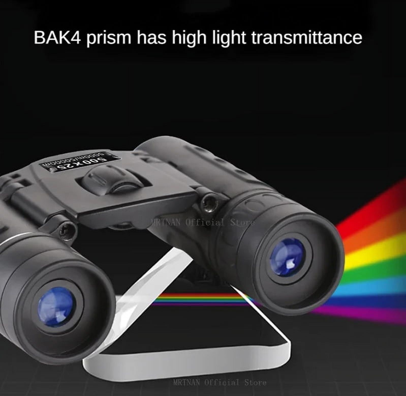 500x25 HD Zoom Portable Powerful Binoculars Long Range BAK4 Telescope Folding Optics for Outdoor Hunting Camping