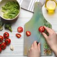 thumbnail image 3 of Flower Cutting Board, Cosmos Daisy Cornflower Wildflower Dandelion in Floral Meadow Drawing of Nature, Decorative Tempered Glass Cutting and Serving Board, Wine Bottle Shape, Multicolor, by Ambesonne, 3 of 5