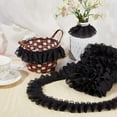 thumbnail image 6 of 11 Yards Black Double-Layer Pleated Chiffon Lace Trim 5cm Wide 2-Layer Gathered Ruffle Trim Edging Tulle Trimmings Fabric Ribbon DIY, 6 of 9