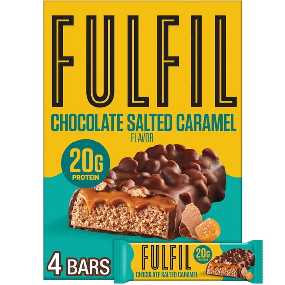 Fulfil Chocolate Salted Caramel Flavored Protein Bars, 1.94 oz, 4 Count