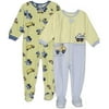 Baby Inc. Truck-Themed Zip-Up Footed Fleece Rompers - Set of 2