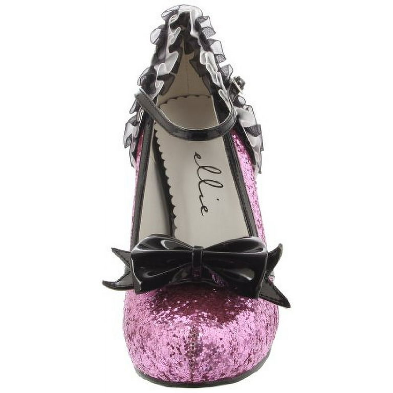 Ellie Shoes Women s 453 Lacey Glitter Maryjane Pump Pink Glitter 6 M US