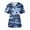 Blue, variant on Women's Lace-Up V-Neck Scrub Top with Pink Red Camo Print, Short Sleeve, Soft Breathable Uniform Shirt for Nurses Camouflage L