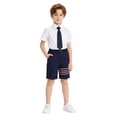 thumbnail image 4 of XEGLSBU School Shorts for Boys Lightweight Casual Dress Plaid Short Pants with Elastic Waist for Daily and Formal Occasions Navy Size 10-11 Years, 4 of 6
