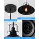 thumbnail image 5 of Woholitable - Juego de 2 luces colgantes para isla de cocina, color negro con asa, lámpara de techo industrial de altura ajustable para pasill, 5 of 7