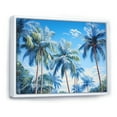 thumbnail image 2 of Designart "Blue Palms Trees Euphony" Floral Floater Framed Canvas Wall Art, 2 of 7
