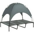 thumbnail image 3 of PawHut Elevated Portable Dog Cot Cooling Pet Bed With UV Protection Canopy Shade, 3 of 10