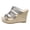 Silver, variant on Womens Platform Sandals Gladiator Woven Strappy Open Toe Wedge Heels Summer Beach Pool Slip on Dress Shoes Backless Chunky Pumps Silver Size 7.5