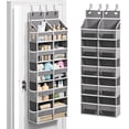 thumbnail image 2 of 5-Tier Over The Door Organizer with 10 Side Pockets, Large Behind The Door Storage, 4 Hooks Design, Door Organizer with Clear Windows for Bathroom, Bedroom, , Entryway(Grey), 2 of 7