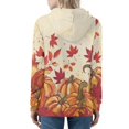 thumbnail image 5 of Eheartsgir Zip-up Hoodie for Women Cozy Sweatshirt Maple Leaves Pumpkin Hooded Jacket Hoodie Thin Pullover Tops with Pocket Autumn Winter Outwear Plus Size Coat, 5 of 5