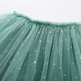 thumbnail image 6 of CUZIBR Kids Girls Dance Tutu Skirt Sequins Layered Short High Waist Embroidery Ballet Skirts Daily Casual Stylish Carnival Party Dancewear,Green,5-6 Years, 6 of 7