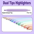 thumbnail image 2 of Duslogis Double Ended Pastel Highlighter Bible Marker Pens, Aesthetic Cute Mild Highlighters Assorted Colors with Soft Chisel & Bullet Tip,No Bleed Dry Fast for Office Supplies,12Pcs, 2 of 7