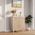 thumbnail image 6 of COSIEST 2 Flower Sideboard Wood Entryway Accent Cabinet Vintage Free-Standing Hallway, 6 of 7