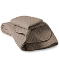 thumbnail image 2 of Bare Home Ensemble de Courtepointe - 2 Pcs - Couvre-Lit Matelassé à Losanges - Lit Simple/simple TG, Taupe, 2 of 5