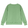 thumbnail image 5 of kamemir Girls Crewneck Sweatshirt Long Sleeve Pullover Tops Drop Shoulder Sweatshirts Side Split(Light Green,11-12 Years), 5 of 6