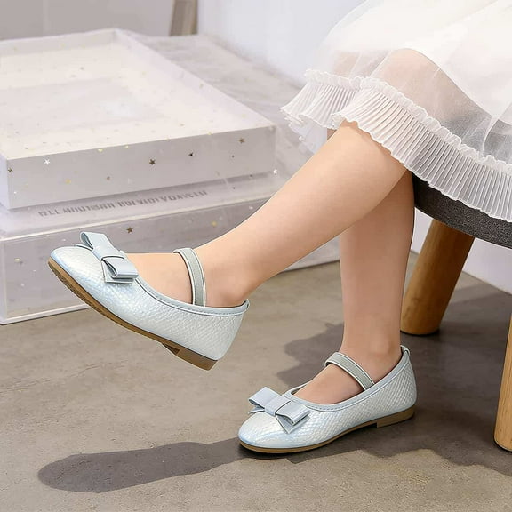 Toddler & Little Girl Bow-Accent Ballet Flats – Soft Sole Non-Slip Dress Shoe