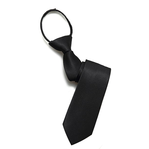 Corbata de negocios de moda de 6 cm, corbata de rayas para hombre (negra)