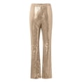 thumbnail image 5 of Endives Women's Sequin Pant Elegant Glitter Sequins Wide Leg Casual Pant Solid Color Elastic Waistband Sequin Trousers Gold, 5 of 7