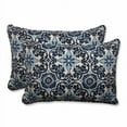 thumbnail image 2 of Pillow Perfect 586670 Indoor-Outdoor Woodblock Prism Blue Rectangular Throw Pillow - Set of 2, 2 of 2