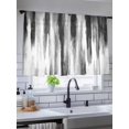thumbnail image 3 of Sheer Curtains 45 Inches Long, Black Gray White Light Filtering Window Curtains for Living Room, Vintage Rustic Abstract Ombre Aesthetic Rod Pocket Voile Sheer Curtain Drapes, 52"W x 45"L, 2 Panels, 3 of 8