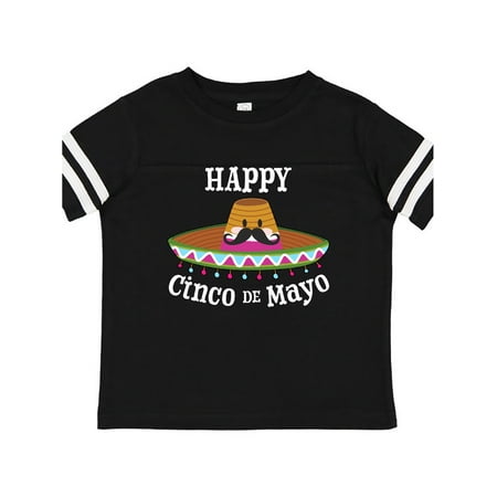 

Inktastic Happy Cinco de Mayo- sombrero and mustache Gift Toddler Boy or Toddler Girl T-Shirt