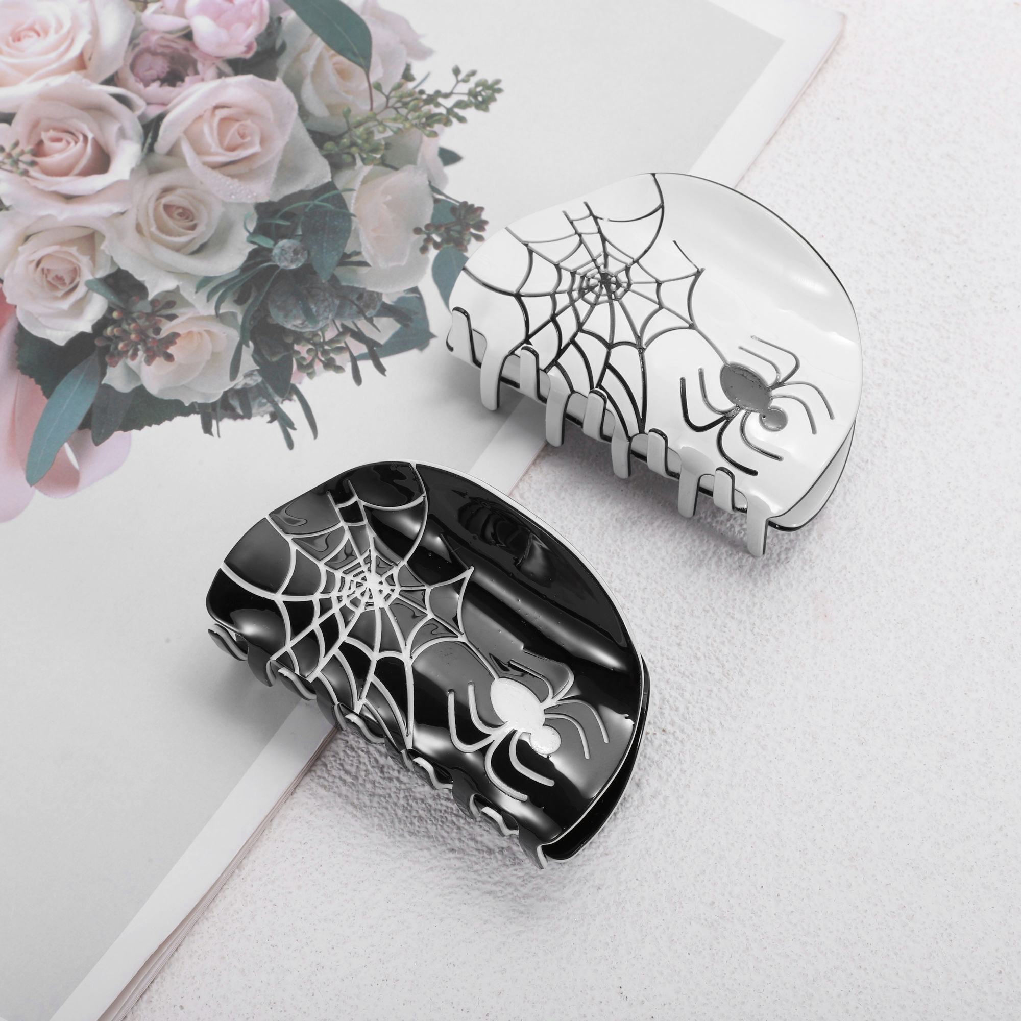 Unique Bargains Stylish Functional Hair Accessory Halloween Animal Claw Clip White