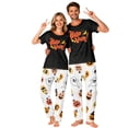 thumbnail image 6 of Family Halloween Pajamas Matching Sets Skeleton Bat Crew Neck Spooky Pajamas Witch Hat Candy Horror Wide Leg Pjs, Men:XL, 6 of 7