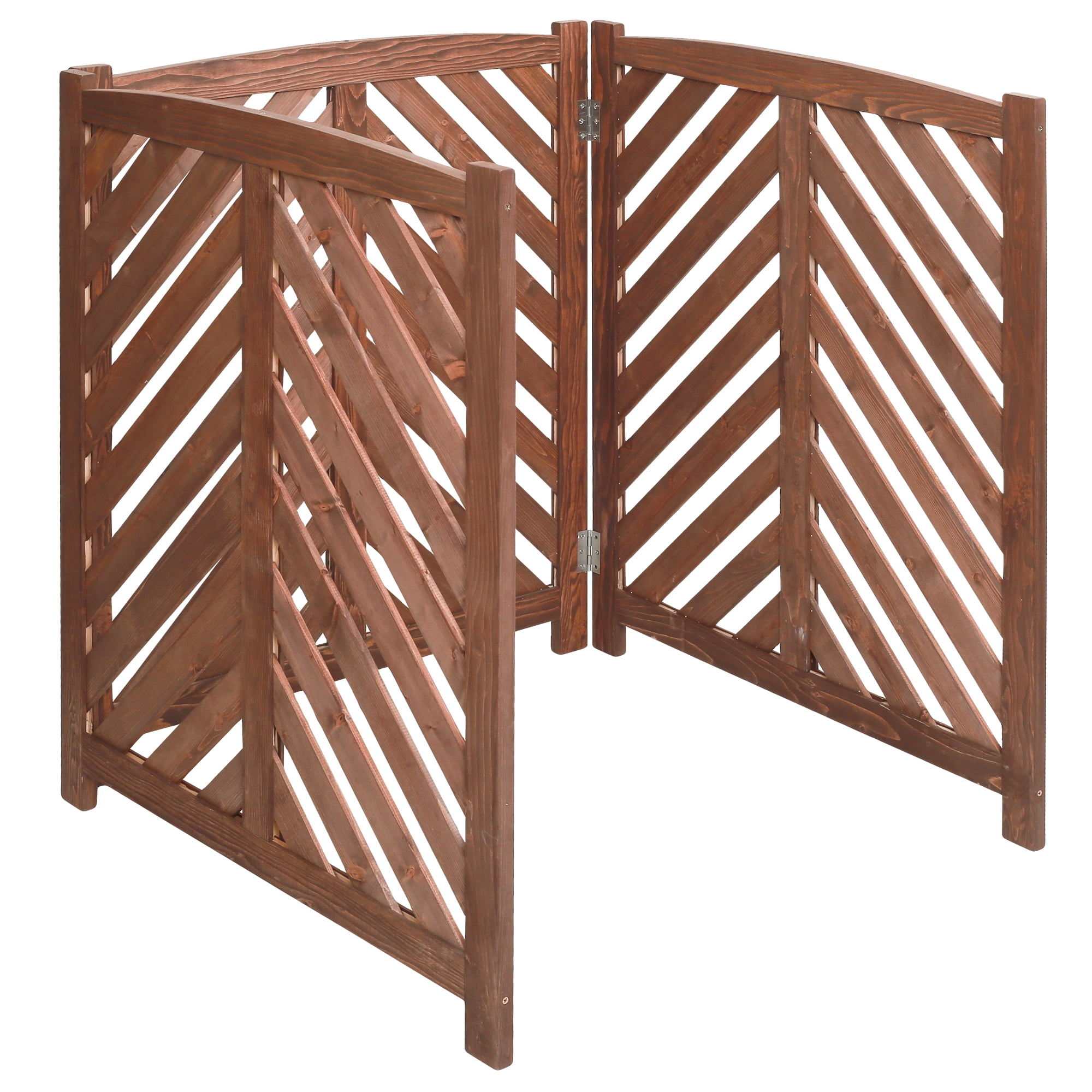 Air Conditioner Fence Screen, Outside Cedar Privacy Fence 3 Panels to Hide AC & Trash Enclosure, 33"W x 38"H