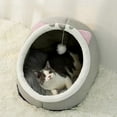 thumbnail image 4 of Aosijia Cat Bed Warm Pet Basket Cozy Kitten Lounger Cushion Cat House Tent Very Soft Small Dog Mat Bag Washable Cave Cats Beds Gray M, 4 of 10
