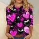 thumbnail image 4 of RKSTN Valentines 3/4 Sleeve Tops for Women Oversized Crewneck Valentine's Day Graphic Printed Short Sleeve T Shirt Womens Casual Round Neck Loose Comfy Loves Heart Print Three Quarter Sleeve Shirts, 4 of 6