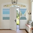 thumbnail image 2 of Colorful Stripe Door Curtains for Door Window, French Sidelight Front Back Door Curtains With Tieback, Modern Teal Blue Green Vertical Striped Kitchen Rod Pocket Drapes Panel, 54"x40", 2 of 5