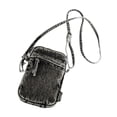 thumbnail image 3 of Bolso bandolera pequeño con cremallera, bolso para teléfono, para mujeres y niñas, para viajes, vacaciones y fiestas. Negro, 3 of 8