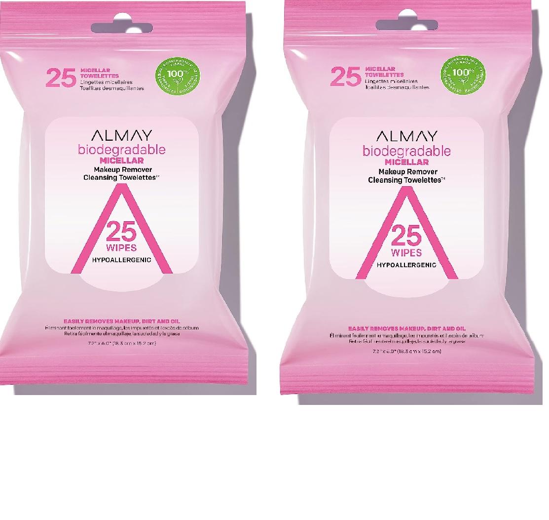 Almay Biodegradable Micellar Makeup Remover Cleansing Towelettes