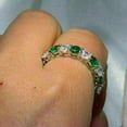 thumbnail image 3 of 2Ct Lab-Created Emerald & Diamond Full Eternity Ring Band 14K White Gold Plated Sterling Silver, 3 of 4