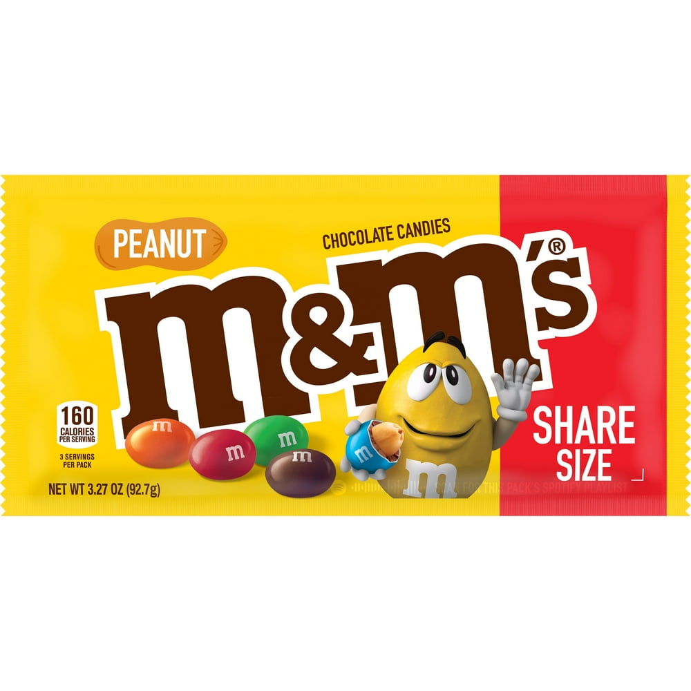 M&M'S Peanut Milk Chocolate Summer Candy Share Size 3.27oz Walmart