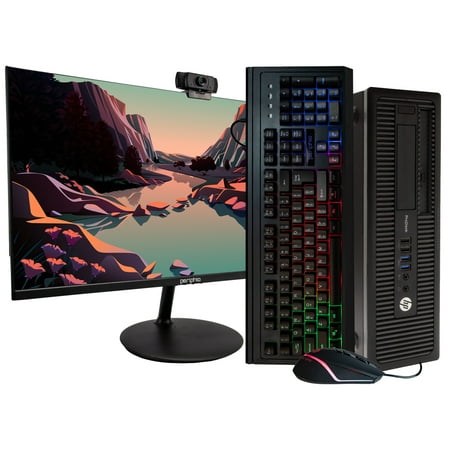 HP ProDesk 600G1 Desktop Computer PC, Intel Quad-Core i5, 4TB HDD, 16GB DDR3 RAM, Windows 10 Pro, DVD, WIFI, New 24in Monitor, RGB Keyboard and Mouse, Bluetooth Included (Used - Like New)