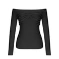 thumbnail image 4 of CEHVOM Mode Femme Été Épaules Dénudées Manches Longues Décontracté Haut Blouse Liquidation, 4 of 6