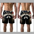 thumbnail image 3 of luoweisi Men's Beach Shorts Quick Dry Swim Trunks with Mesh Lining American Flag and Animals L, 3 of 5