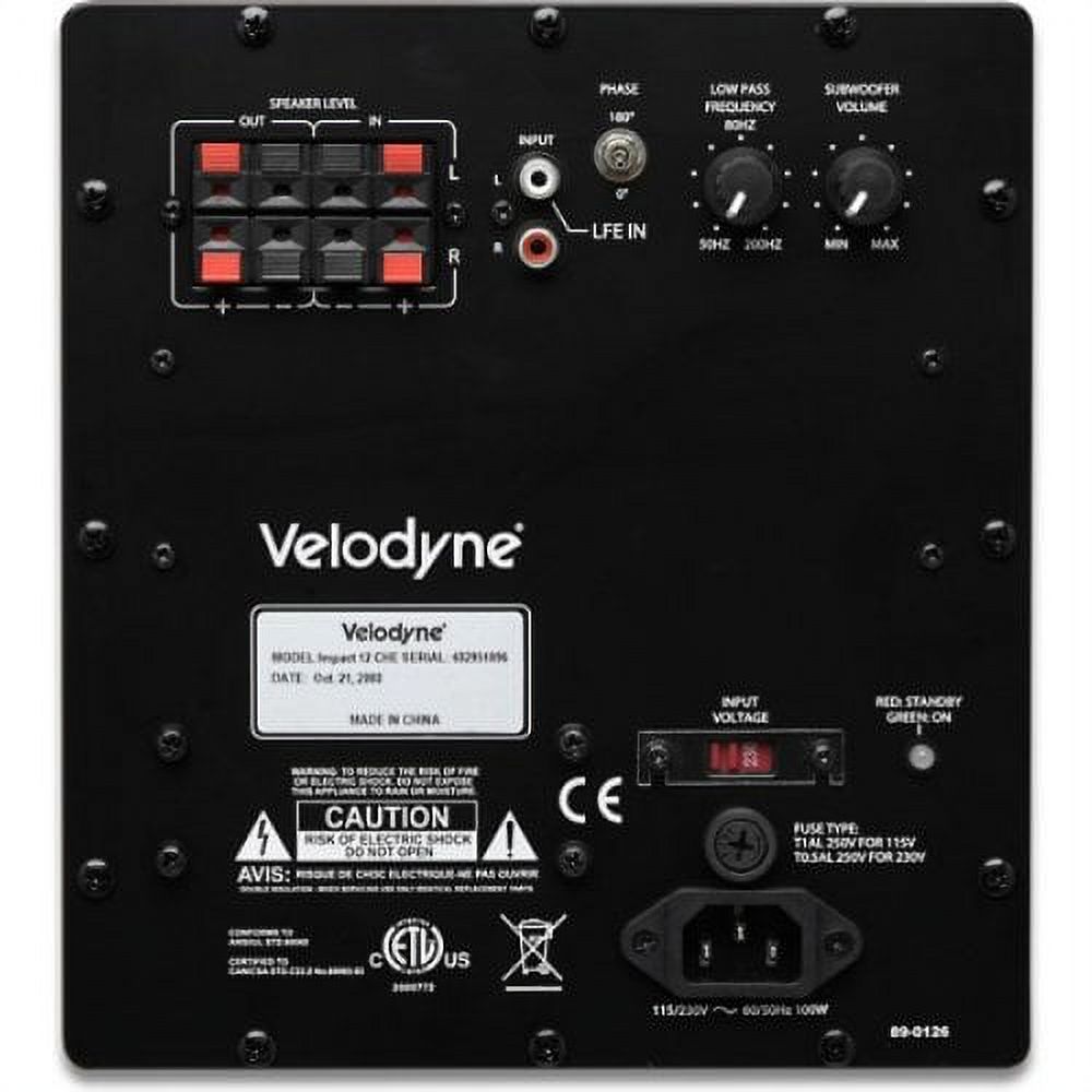 Velodyne Velodyne 80-Impminiw Impact Mini 6.5-Inch Subwoofer (White Vinyl) Speakers - image 2 of 3