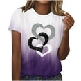 thumbnail image 1 of Bowake T-Shirts Cœur pour Femmes Manches Courtes Col Rond Graphiques T-Shirts Décontractés d'Été Cadeaux de la Saint-Valentin, 1 of 4