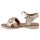 thumbnail image 4 of Sandalia Huarache Niña Dominiq 7083 Dorado Flores y velcro, 4 of 5